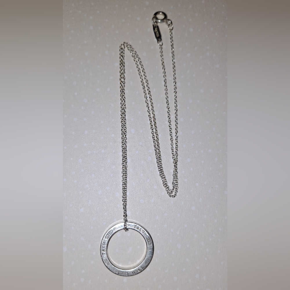TIFFANY & CO. 1837 Circle Pedant Necklace Silver 925 - Picture 3 of 8